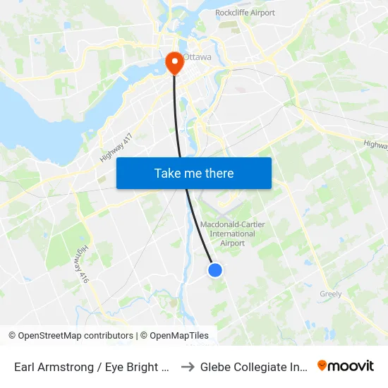 Earl Armstrong / Eye Bright Pathway to Glebe Collegiate Institute map