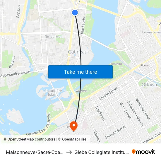 Maisonneuve/Sacré-Coeur to Glebe Collegiate Institute map