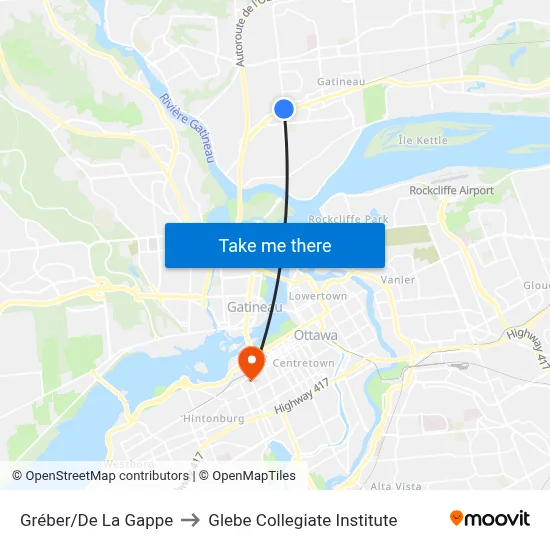 Gréber/De La Gappe to Glebe Collegiate Institute map