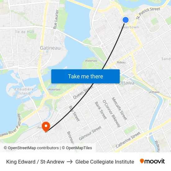 King Edward / St-Andrew to Glebe Collegiate Institute map