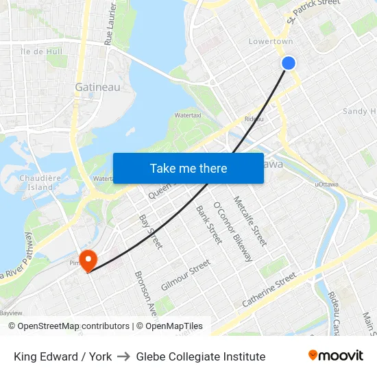 King Edward / York to Glebe Collegiate Institute map