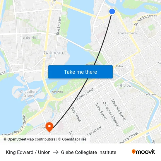 King Edward / Union to Glebe Collegiate Institute map