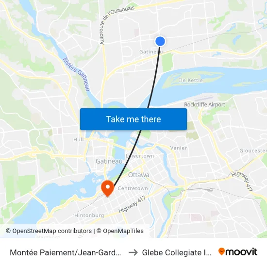 Montée Paiement/Jean-Gardy-Bienvenu to Glebe Collegiate Institute map