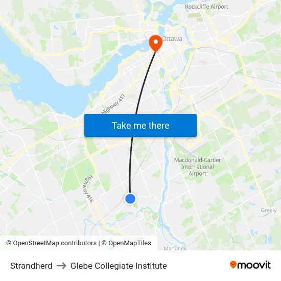 Strandherd to Glebe Collegiate Institute map