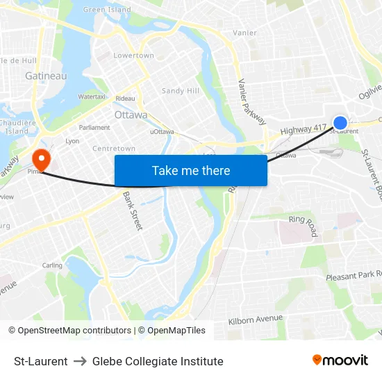 St-Laurent to Glebe Collegiate Institute map