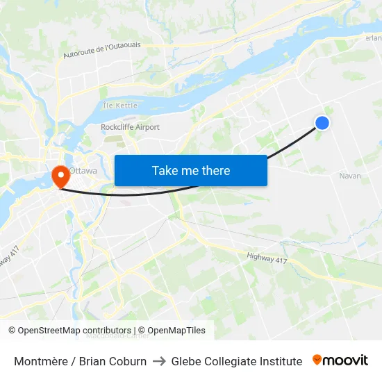 Montmère / Brian Coburn to Glebe Collegiate Institute map