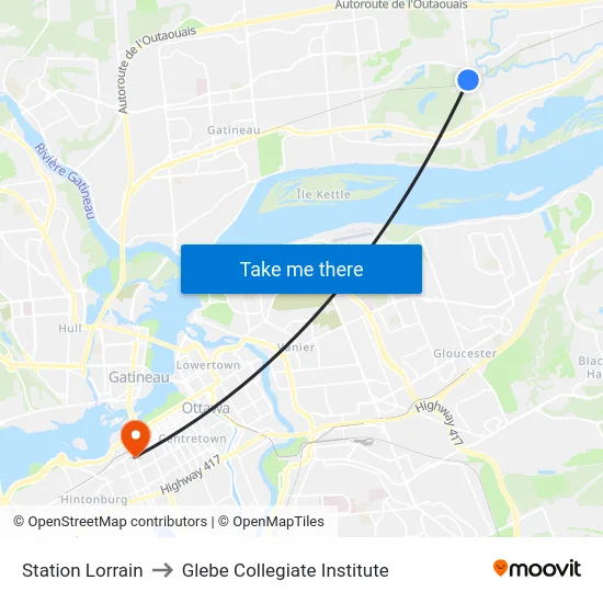 Station Lorrain to Glebe Collegiate Institute map