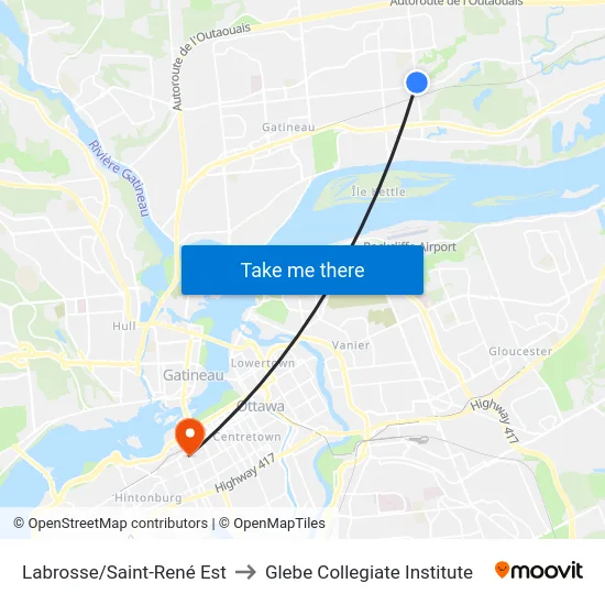 Labrosse/Saint-René Est to Glebe Collegiate Institute map