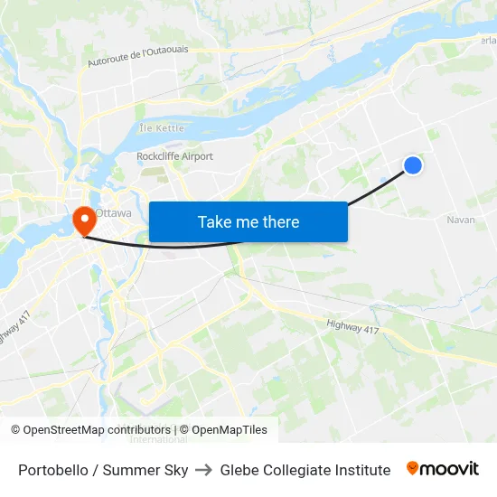 Portobello / Summer Sky to Glebe Collegiate Institute map