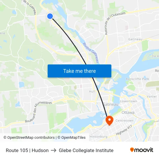 Route 105 | Hudson to Glebe Collegiate Institute map