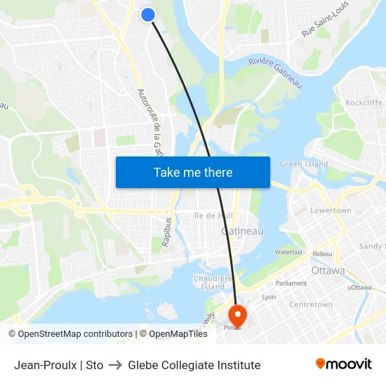 Jean-Proulx | Sto to Glebe Collegiate Institute map