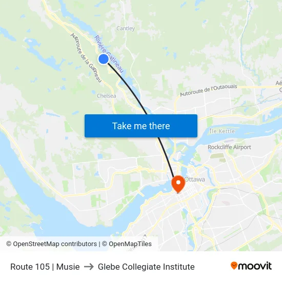 Route 105 | Musie to Glebe Collegiate Institute map