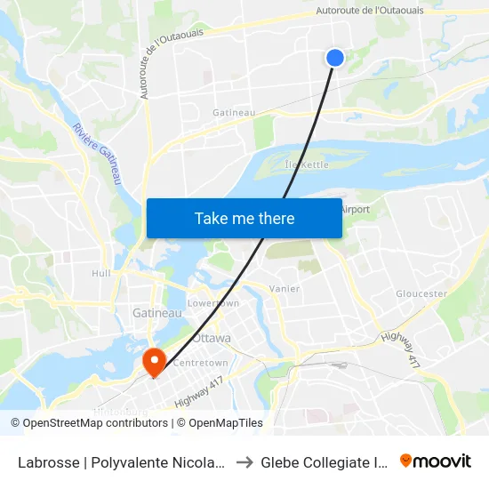 Labrosse | Polyvalente Nicolas-Gatineau to Glebe Collegiate Institute map