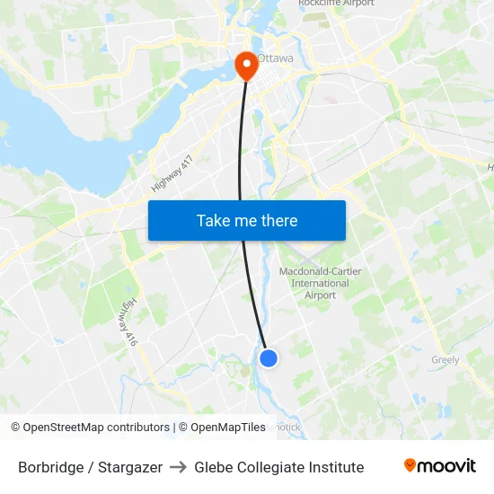 Borbridge / Stargazer to Glebe Collegiate Institute map