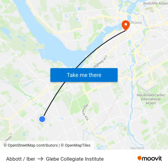 Abbott / Iber to Glebe Collegiate Institute map