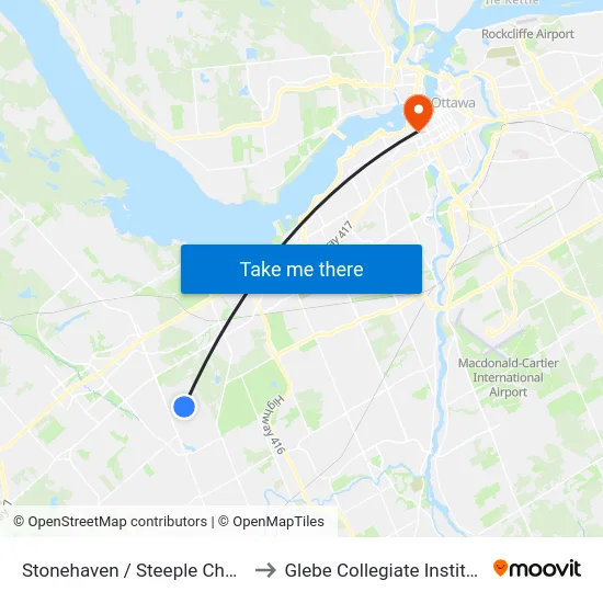 Stonehaven / Steeple Chase to Glebe Collegiate Institute map