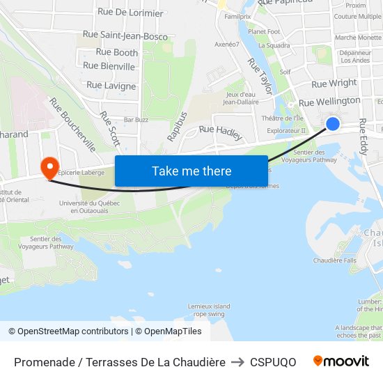 Promenade / Terrasses De La Chaudière to CSPUQO map