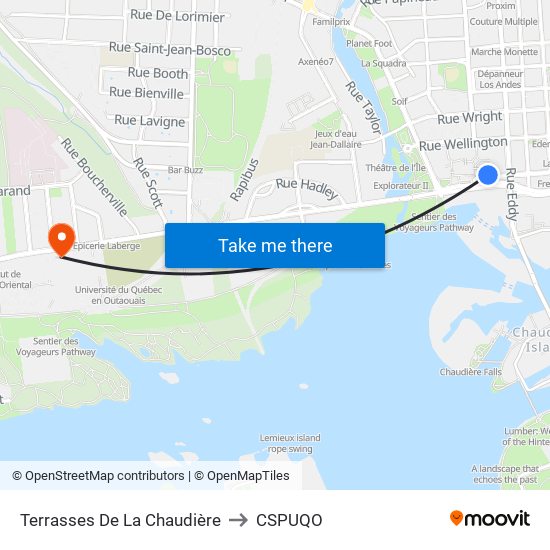 Terrasses De La Chaudière to CSPUQO map