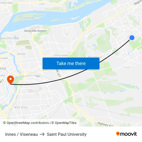 Innes / Viseneau to Saint Paul University map