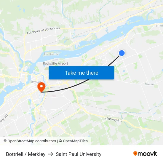 Bottriell / Merkley to Saint Paul University map