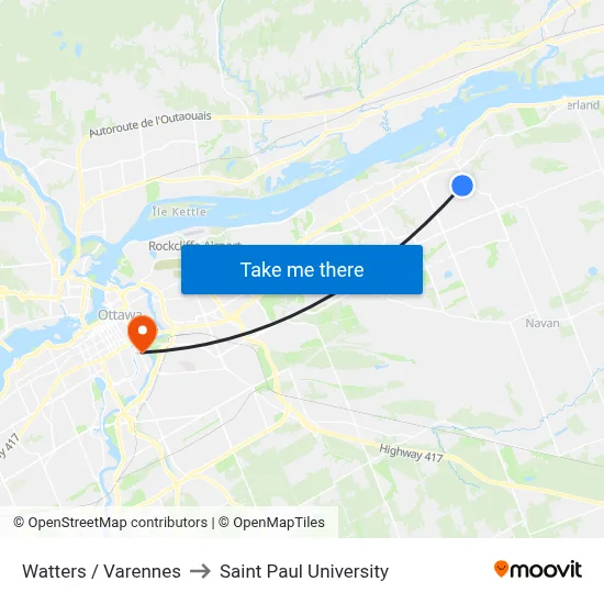 Watters / Varennes to Saint Paul University map