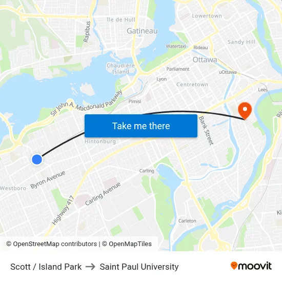 Scott / Island Park to Saint Paul University map