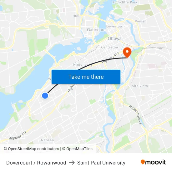 Dovercourt / Rowanwood to Saint Paul University map