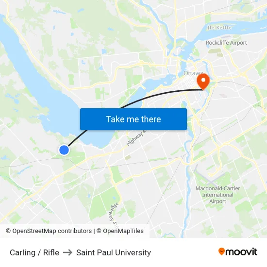 Carling / Rifle to Saint Paul University map