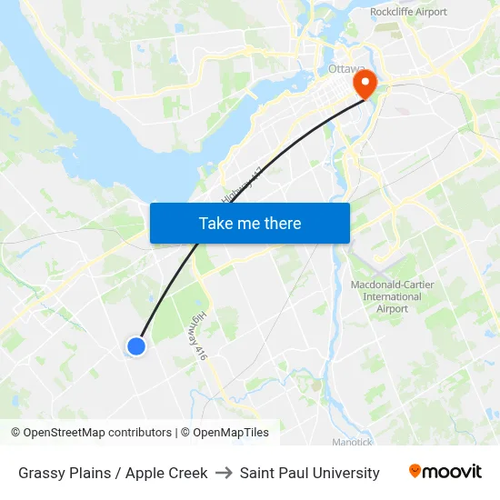 Grassy Plains / Apple Creek to Saint Paul University map