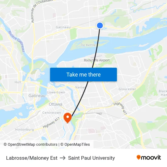 Labrosse/Maloney Est to Saint Paul University map