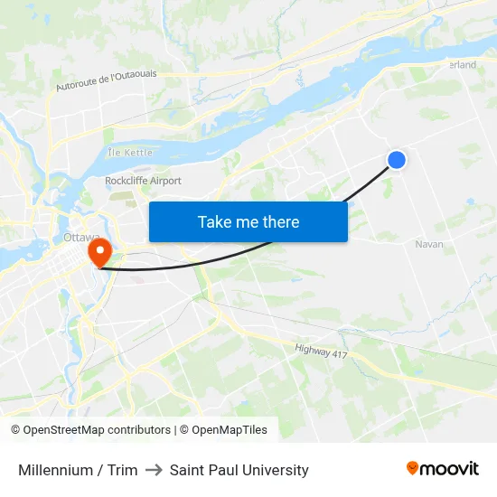Millennium / Trim to Saint Paul University map