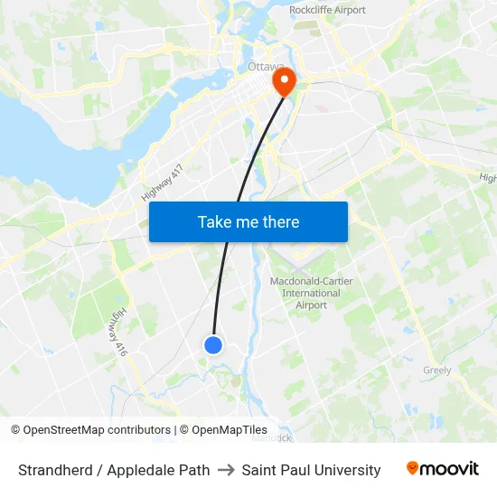 Strandherd / Appledale Path to Saint Paul University map