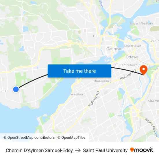 Chemin D'Aylmer/Samuel-Edey to Saint Paul University map