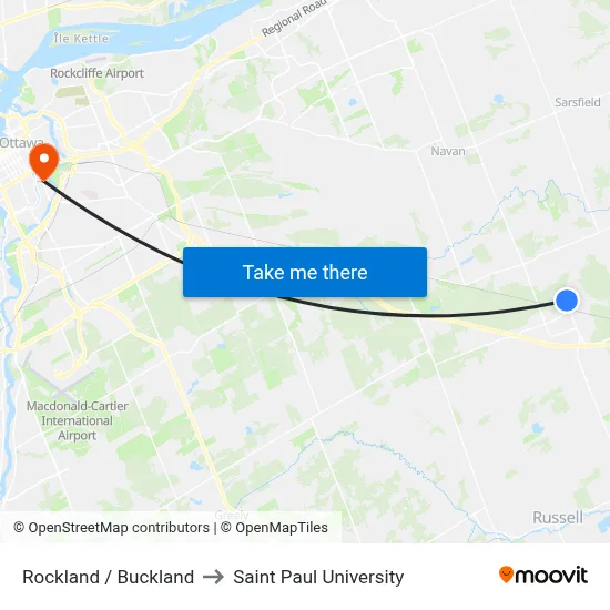 Rockland / Buckland to Saint Paul University map