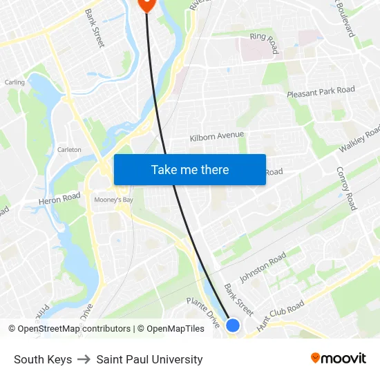 South Keys to Saint Paul University map