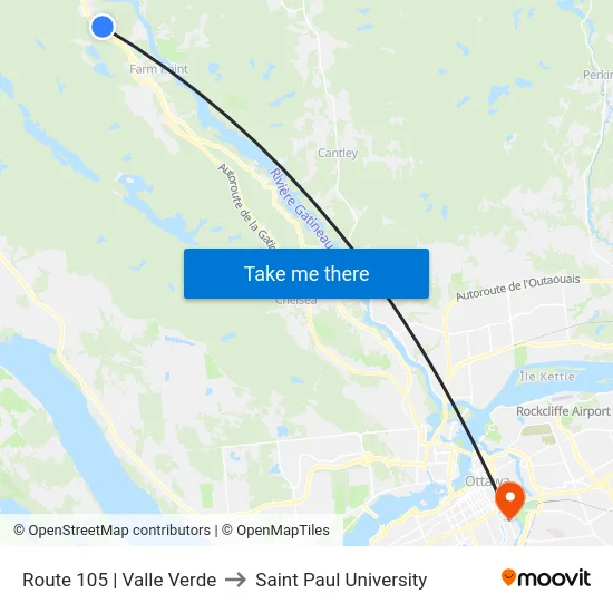 Route 105 | Valle Verde to Saint Paul University map
