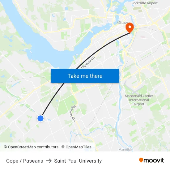 Cope / Paseana to Saint Paul University map