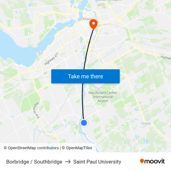 Borbridge / Southbridge to Saint Paul University map