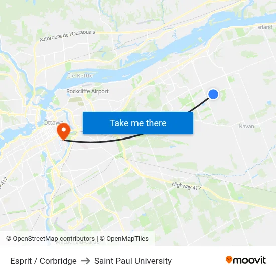 Esprit / Corbridge to Saint Paul University map