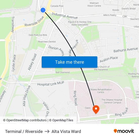 Terminal / Riverside to Alta Vista Ward map