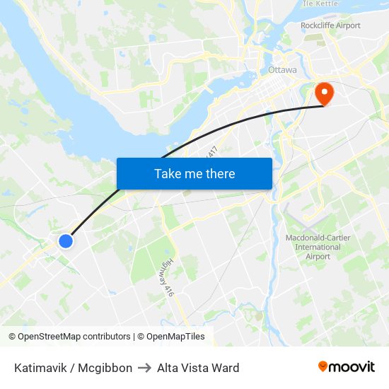 Katimavik / Mcgibbon to Alta Vista Ward map