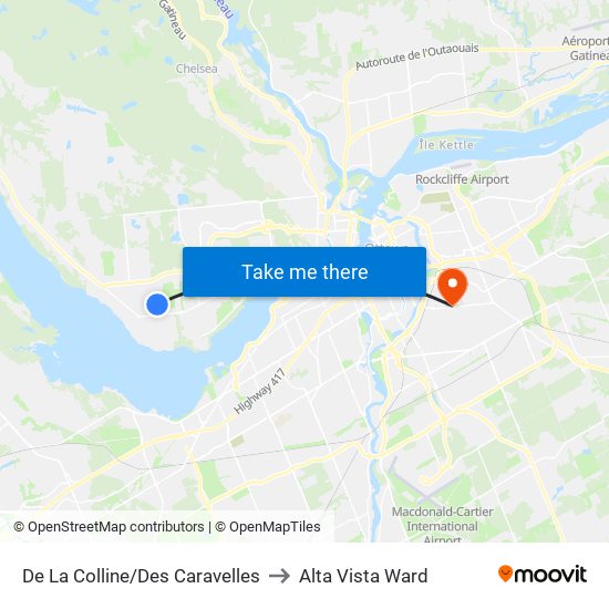 De La Colline/Des Caravelles to Alta Vista Ward map