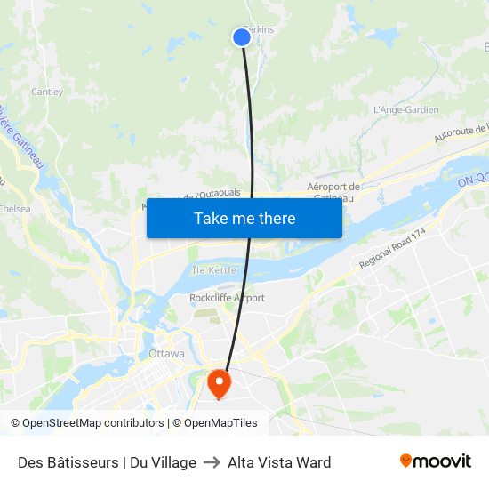 Des Bâtisseurs | Du Village to Alta Vista Ward map