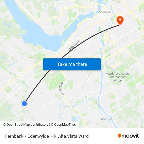 Fernbank / Edenwylde to Alta Vista Ward map