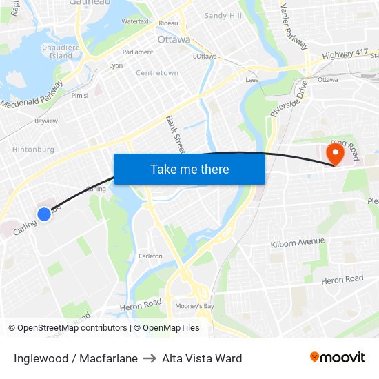 Inglewood / Macfarlane to Alta Vista Ward map