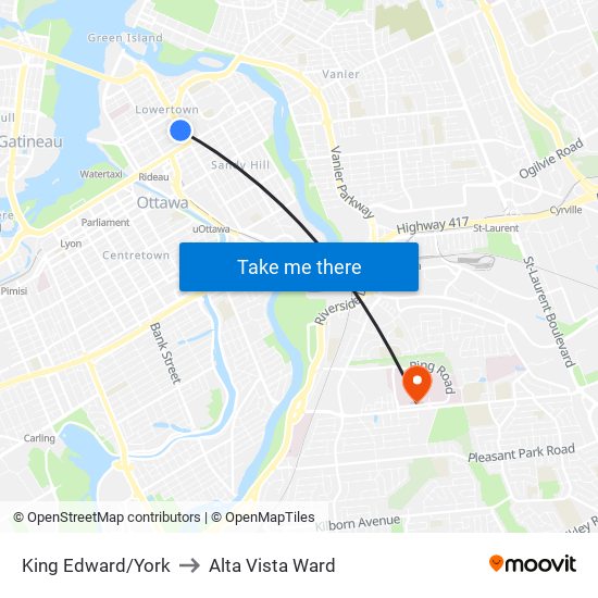 King Edward/York to Alta Vista Ward map