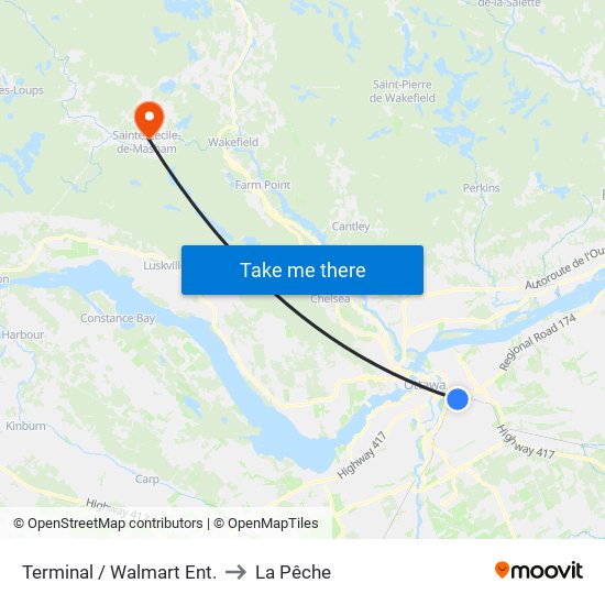 Terminal / Walmart Ent. to La Pêche map