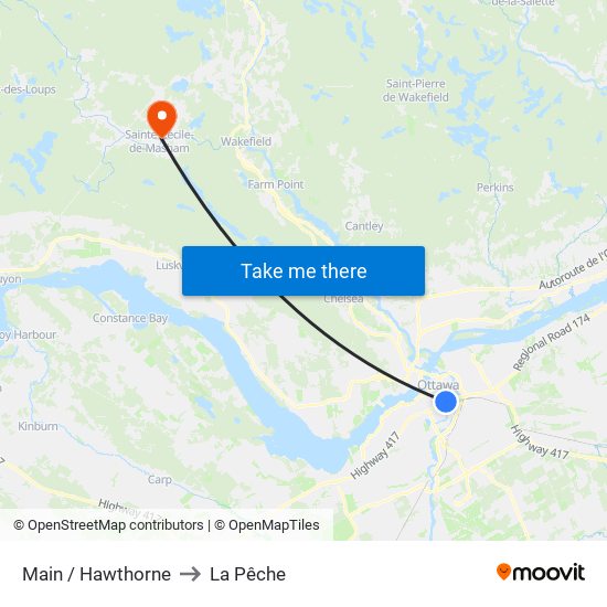 Main / Hawthorne to La Pêche map