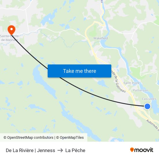 De La Rivière | Jenness to La Pêche map