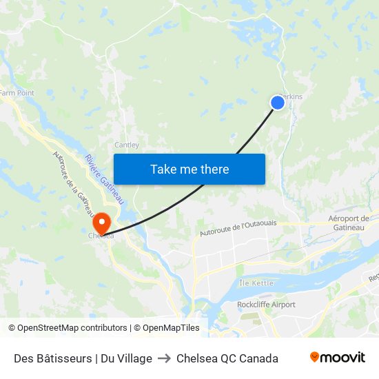 Des Bâtisseurs | Du Village to Chelsea QC Canada map